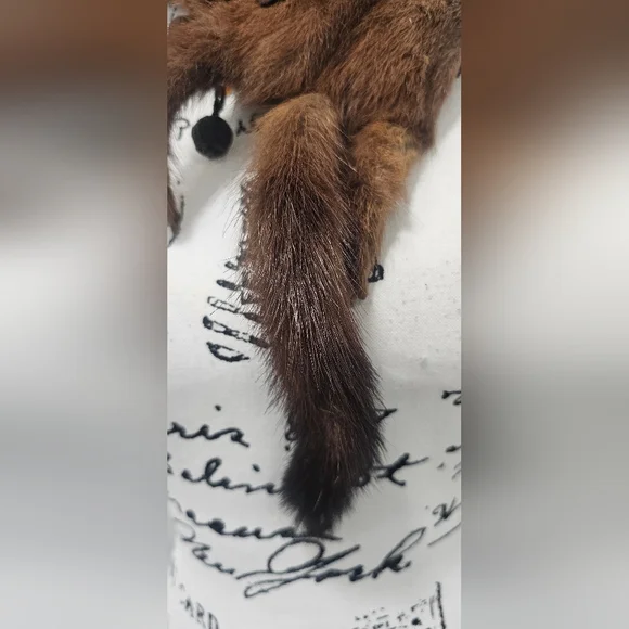 Vintage Mink Fur Whole Body Pelt Stole Collar Wrap Neck Shrug Clip Brown 30" - Picture 6 of 16